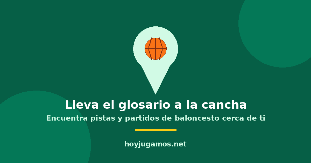Lleva el glosario a la cancha: encuentra pistas y partidos de baloncesto cerca de ti en HoyJugamos