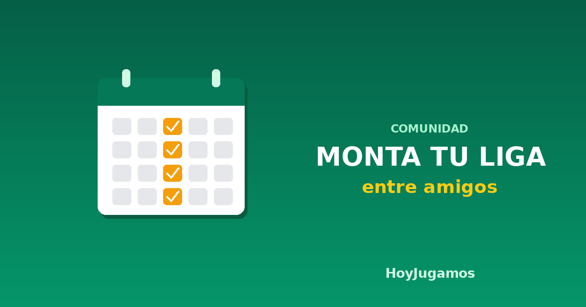Calendario con días marcados: monta tu liga entre amigos