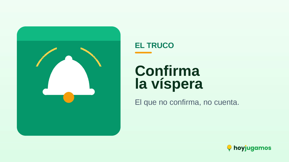 Confirma la víspera para evitar plantones