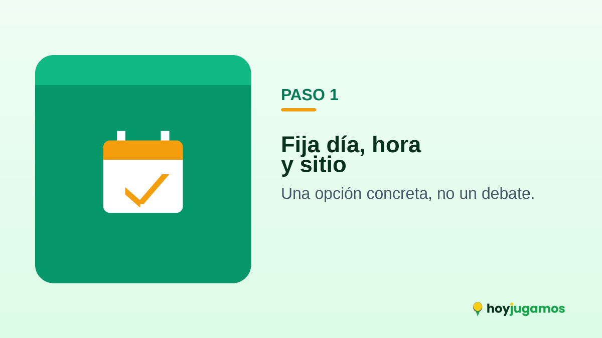 Fija día, hora y sitio para tu partido