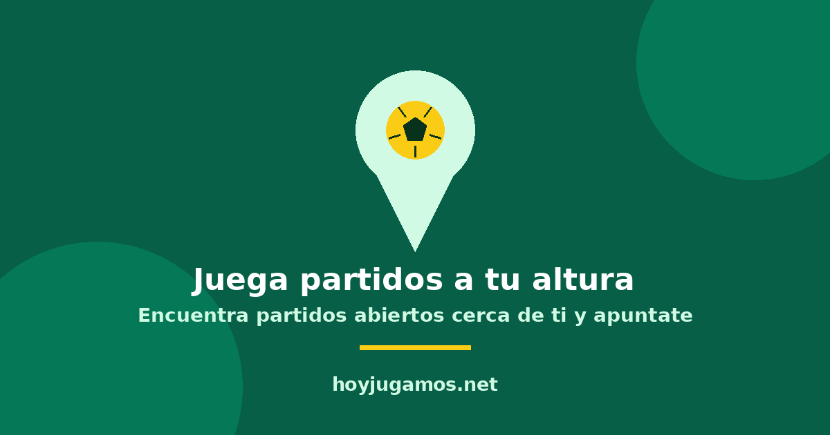 Juega partidos a tu altura: encuentra partidos abiertos cerca de ti y apuntate en HoyJugamos
