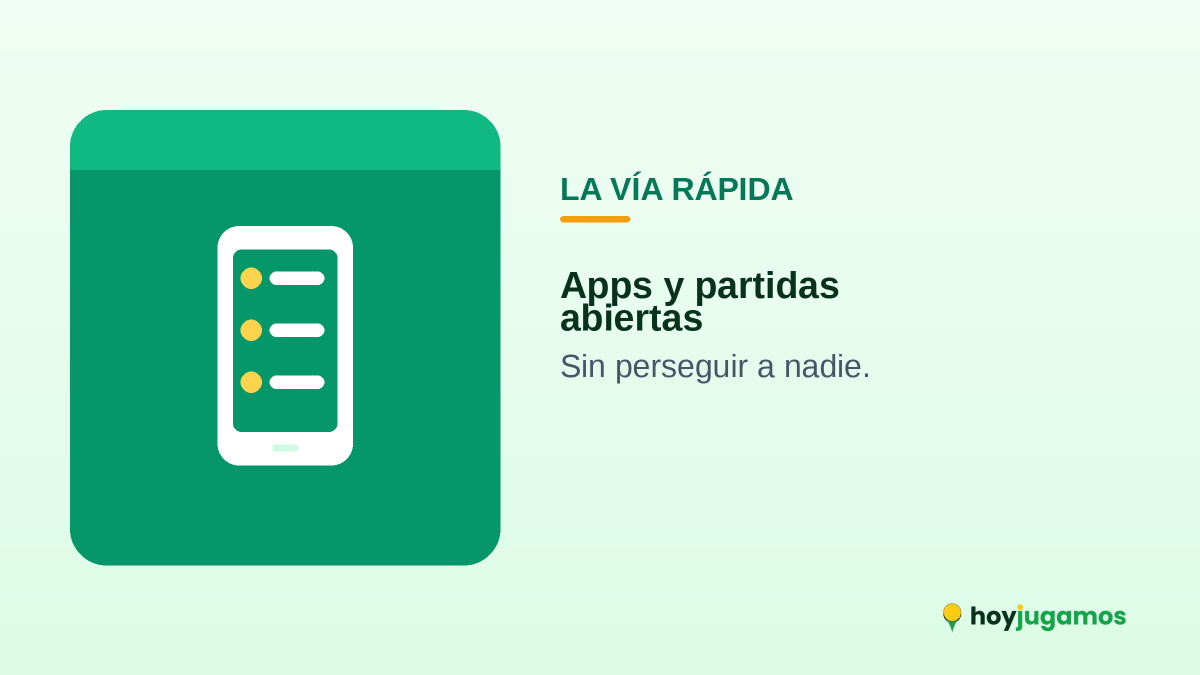 Móvil con un listado de partidas abiertas