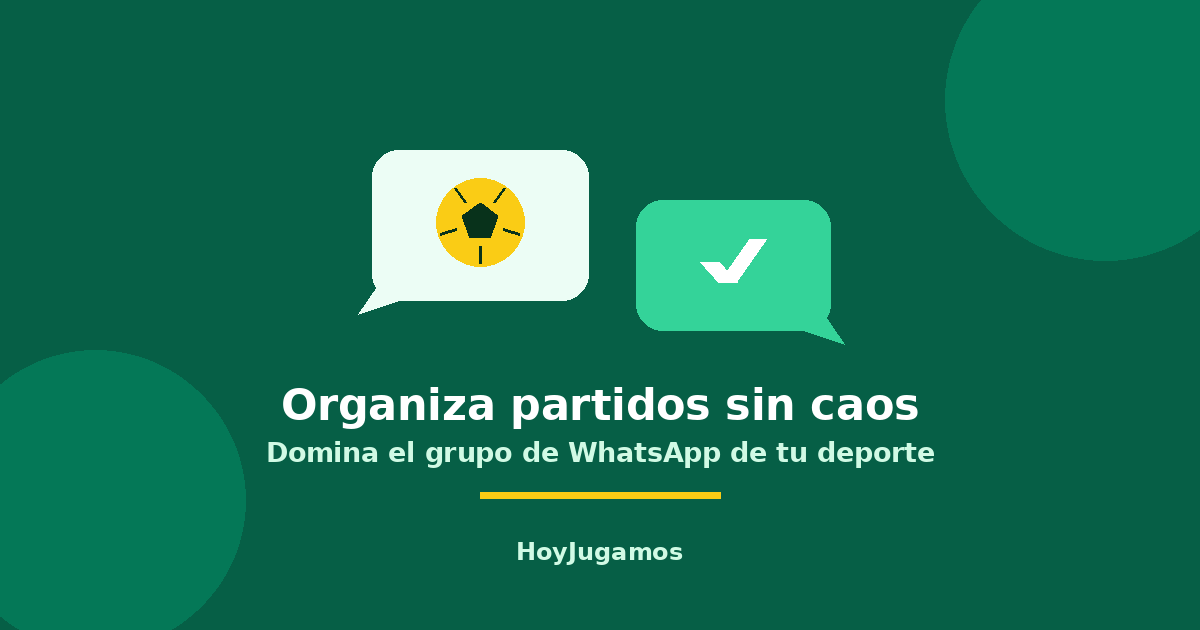 Burbujas de chat con un balón y un check: cómo organizar partidos por el grupo de WhatsApp sin caos