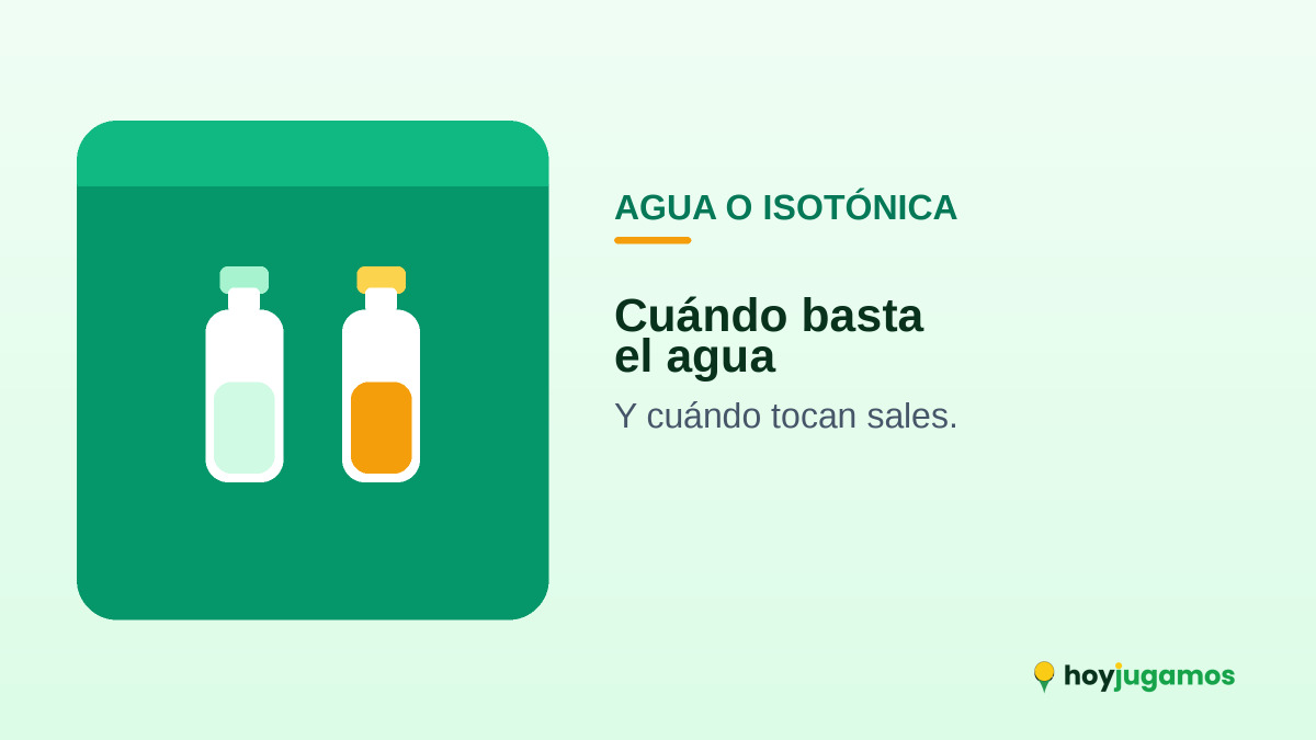 Una botella de agua y una bebida isotónica: cuándo usar cada una